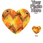 Fall Colors Leaves Pattern Playing Cards 54 (Heart)  Front - ClubJ