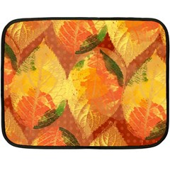 Fall Colors Leaves Pattern Fleece Blanket (mini)