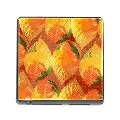 Fall Colors Leaves Pattern Memory Card Reader (square) by DanaeStudio
