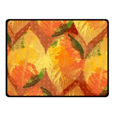 Fall Colors Leaves Pattern Fleece Blanket (small) by DanaeStudio