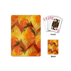Fall Colors Leaves Pattern Playing Cards (mini)  by DanaeStudio
