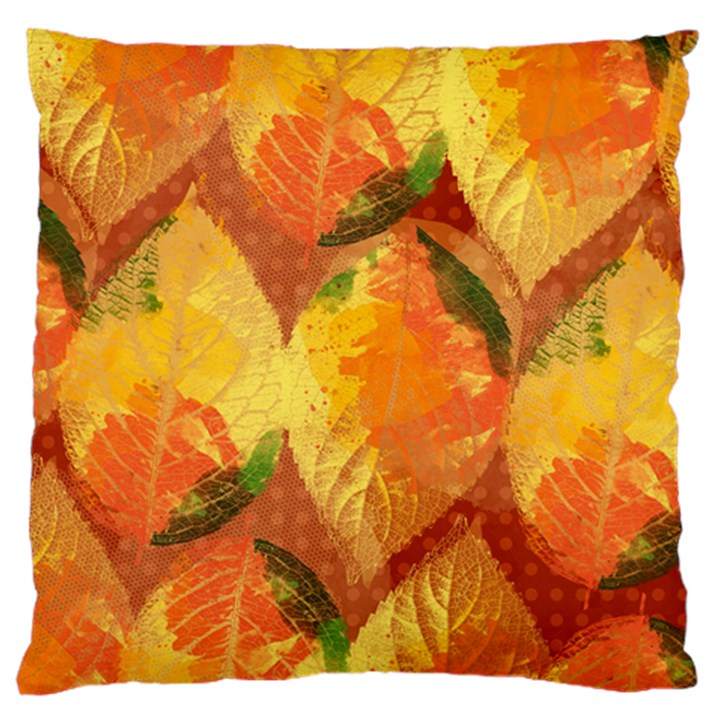 Fall Colors Leaves Pattern Standard Flano Cushion Case (One Side)