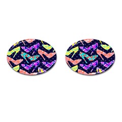 Colorful High Heels Pattern Cufflinks (oval) by DanaeStudio