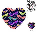 Colorful High Heels Pattern Multi-purpose Cards (Heart)  Front 25