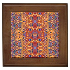 Oriental Watercolor Ornaments Kaleidoscope Mosaic Framed Tiles by EDDArt