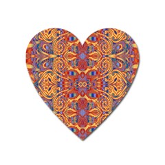 Oriental Watercolor Ornaments Kaleidoscope Mosaic Heart Magnet by EDDArt
