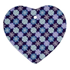 Snowflakes Pattern Heart Ornament (2 Sides)