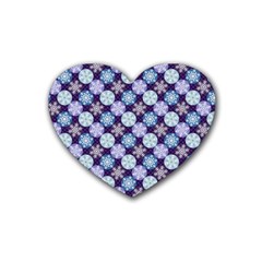 Snowflakes Pattern Heart Coaster (4 Pack)  by DanaeStudio