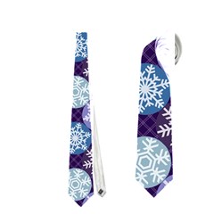 Snowflakes Pattern Neckties (one Side)  by DanaeStudio