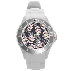 Winter Beautiful Foliage  Round Plastic Sport Watch (l) by DanaeStudio