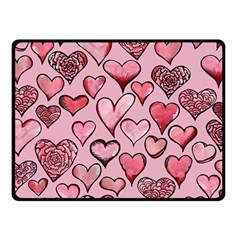 Artistic Valentine Hearts Fleece Blanket (small) by BubbSnugg