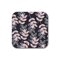 Winter Beautiful Foliage  Rubber Square Coaster (4 Pack)  by DanaeStudio