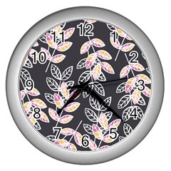 Winter Beautiful Foliage  Wall Clocks (silver) 