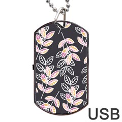 Winter Beautiful Foliage  Dog Tag Usb Flash (one Side) by DanaeStudio