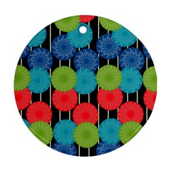 Vibrant Retro Pattern Ornament (round)  by DanaeStudio