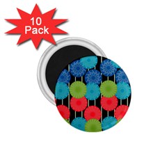 Vibrant Retro Pattern 1 75  Magnets (10 Pack) 