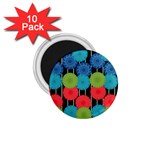 Vibrant Retro Pattern 1.75  Magnets (10 pack)  Front