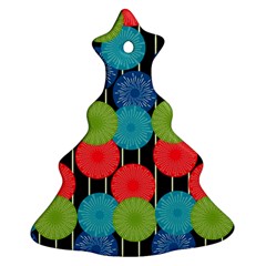 Vibrant Retro Pattern Christmas Tree Ornament (2 Sides) by DanaeStudio