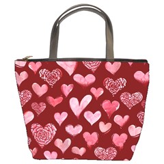 Watercolor Valentine s Day Hearts Bucket Bags by BubbSnugg