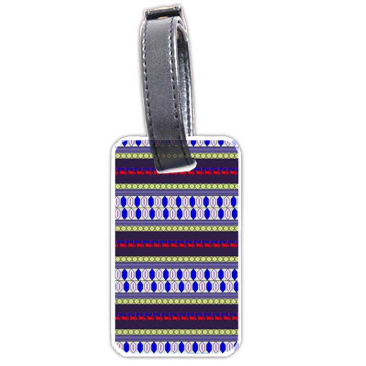 Colorful Retro Geometric Pattern Luggage Tags (One Side) 