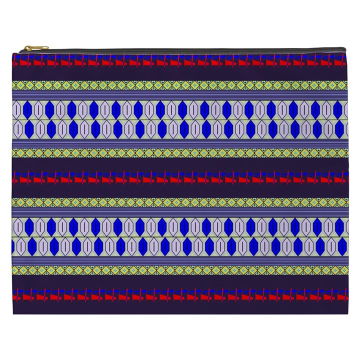 Colorful Retro Geometric Pattern Cosmetic Bag (XXXL) 