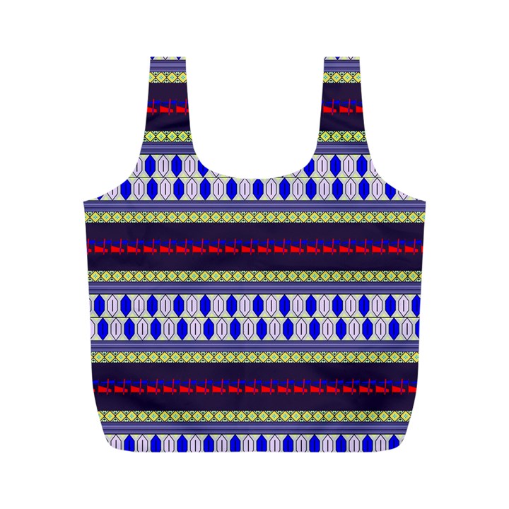 Colorful Retro Geometric Pattern Full Print Recycle Bags (M) 