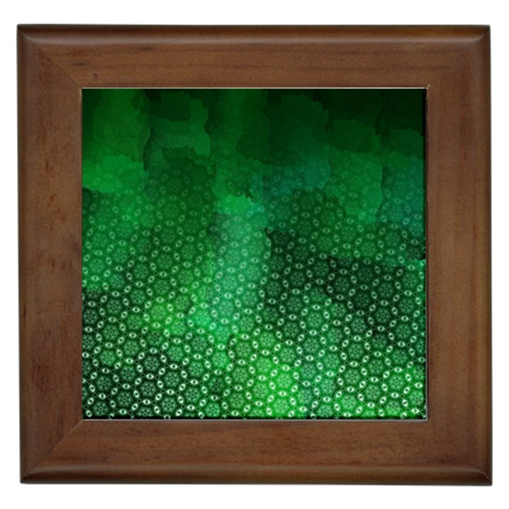 Ombre Green Abstract Forest Framed Tiles