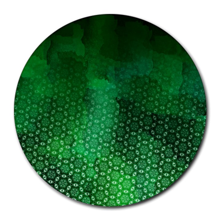 Ombre Green Abstract Forest Round Mousepads