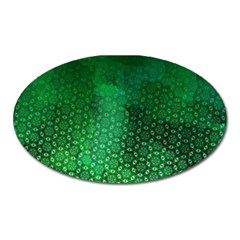 Ombre Green Abstract Forest Oval Magnet by DanaeStudio