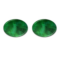 Ombre Green Abstract Forest Cufflinks (oval) by DanaeStudio