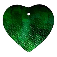 Ombre Green Abstract Forest Heart Ornament (2 Sides) by DanaeStudio