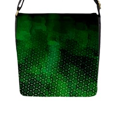 Ombre Green Abstract Forest Flap Messenger Bag (l)  by DanaeStudio