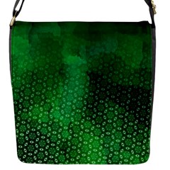 Ombre Green Abstract Forest Flap Messenger Bag (s) by DanaeStudio