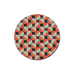 Modernist Geometric Tiles Rubber Round Coaster (4 Pack)  by DanaeStudio