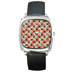 Modernist Geometric Tiles Square Metal Watch by DanaeStudio