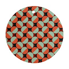 Modernist Geometric Tiles Round Ornament (two Sides)  by DanaeStudio