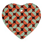 Modernist Geometric Tiles Heart Ornament (2 Sides) Back