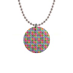 Modernist Floral Tiles Button Necklaces by DanaeStudio
