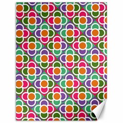 Modernist Floral Tiles Canvas 12  X 16   by DanaeStudio