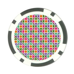 Modernist Floral Tiles Poker Chip Card Guards by DanaeStudio