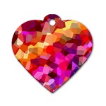 Geometric Fall Pattern Dog Tag Heart (Two Sides) Front