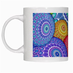 India Ornaments Mandala Balls Multicolored White Mugs by EDDArt