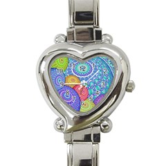 India Ornaments Mandala Balls Multicolored Heart Italian Charm Watch by EDDArt