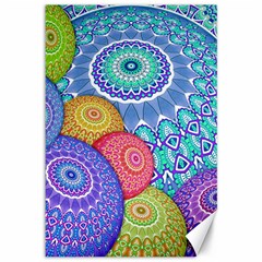 India Ornaments Mandala Balls Multicolored Canvas 12  X 18   by EDDArt