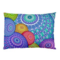 India Ornaments Mandala Balls Multicolored Pillow Case (two Sides) by EDDArt