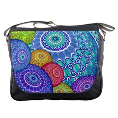 India Ornaments Mandala Balls Multicolored Messenger Bags by EDDArt