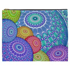 India Ornaments Mandala Balls Multicolored Cosmetic Bag (xxxl)  by EDDArt