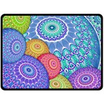 India Ornaments Mandala Balls Multicolored Double Sided Fleece Blanket (Large)  80 x60  Blanket Back