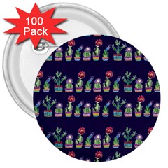 Cute Cactus Blossom 3  Buttons (100 Pack)  by DanaeStudio