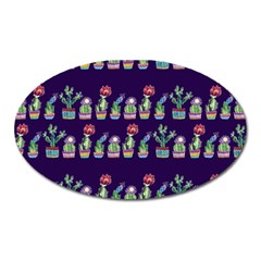 Cute Cactus Blossom Oval Magnet